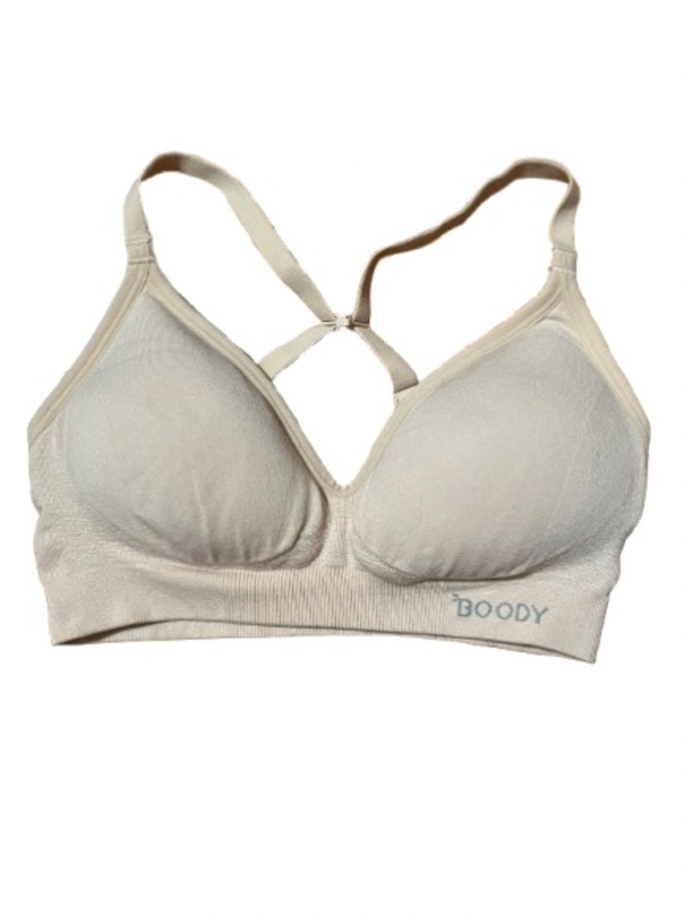 BOODY Light Beige Racerback Seamless Comfort Bamboo Bra Size Small